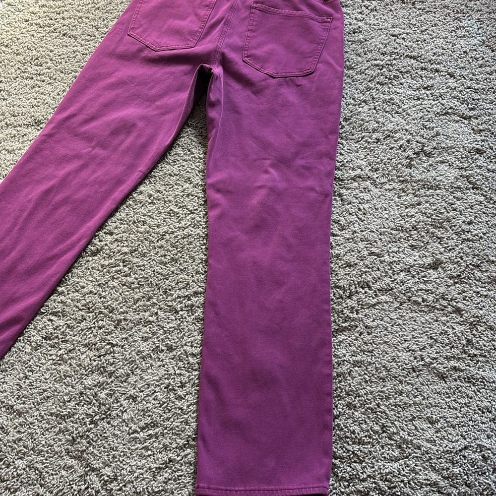Express Modern Straight High Rise Jeans, Purple - Picture 14 of 14